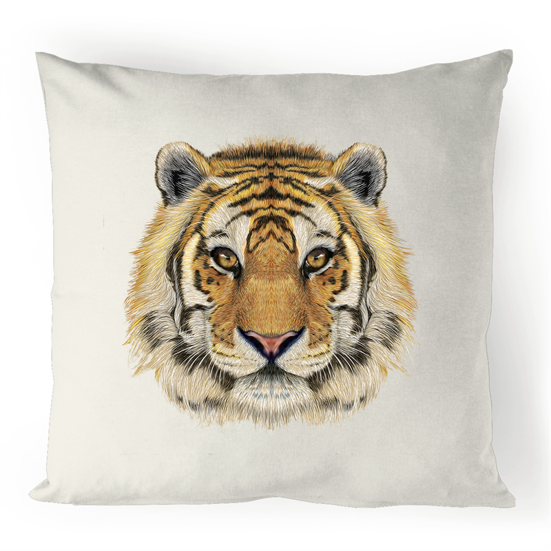 Dangerously Cute Tiger - 100% Linen Cushion Cover