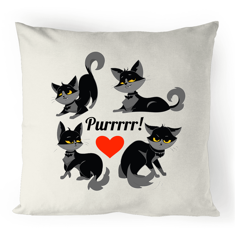 Purrrr! - 100% Linen Cushion Cover